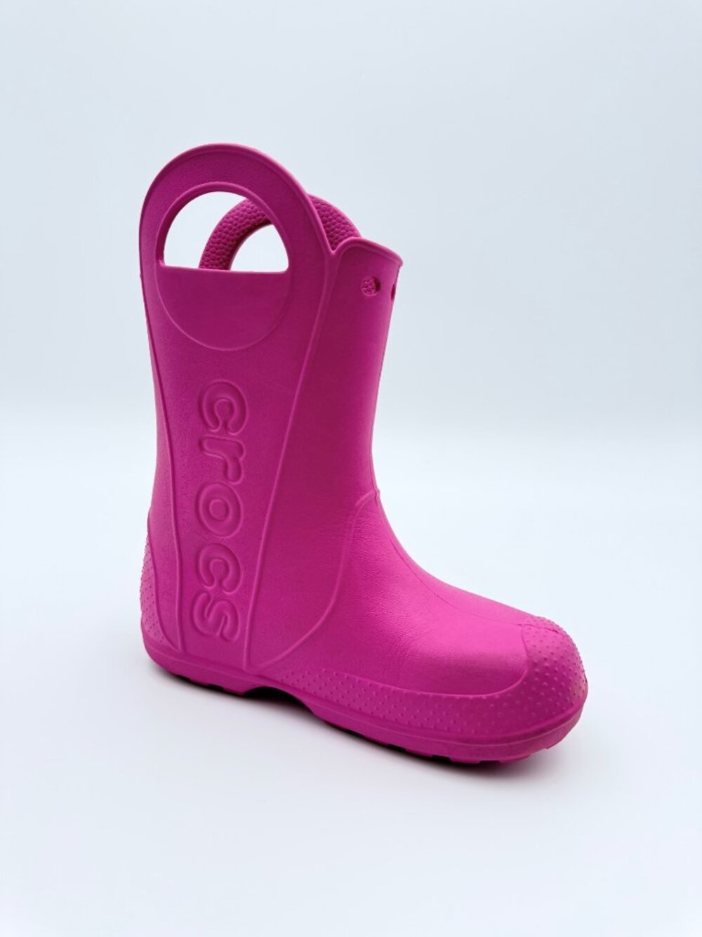 Crocs Kids Handle It Rain Boots Pink Lightweight Waterproof Durable Size J2